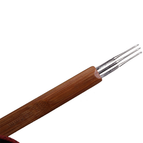 New bamboo handle metal head crochet hook, bamboo handle aluminum crochet hook, yarn needle carbon fiber dreadlock crochet hook, direct sale from the manufacturer
