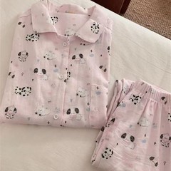 新款甜美可爱小狗睡衣女春秋季长袖长裤可外穿韩版家居服两件套
