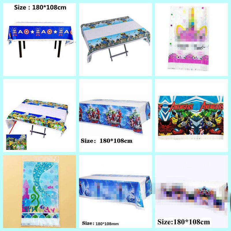 Various Cute Cartoon Children's Birthday Party Disposable Plastic Tablecloth Wedding Holiday Rectangular Waterproof Tablecloth