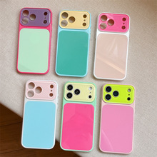 马卡龙撞色玻璃适用iPhone17ProMax韩系16女生15P定制13手机壳14P