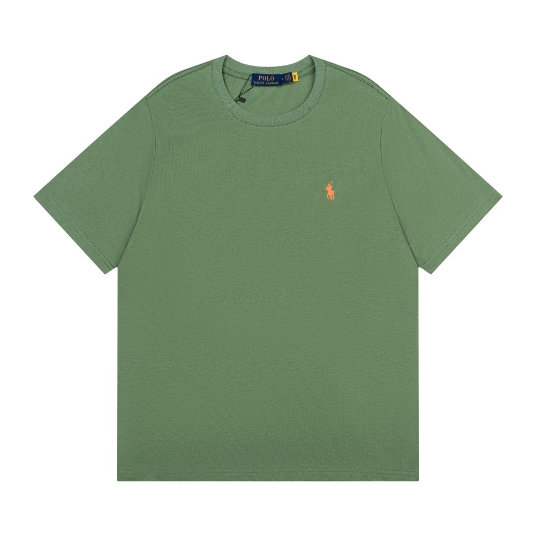 2026 In-Stock Rl Ralph Lauren Logo Embroidered Round Neck Short-Sleeve T-Shirt Versatile Casual Unisex Style Supports Dropshipping