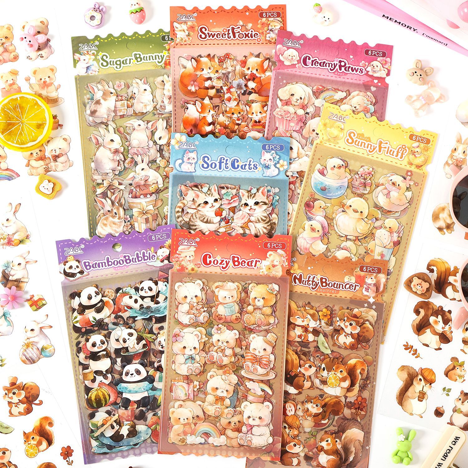 Cute Postal Series pet Impermeable Cartoon Animal Pegatinas planas Diy Decoración de cuenta manual Collage Material Pegatinas