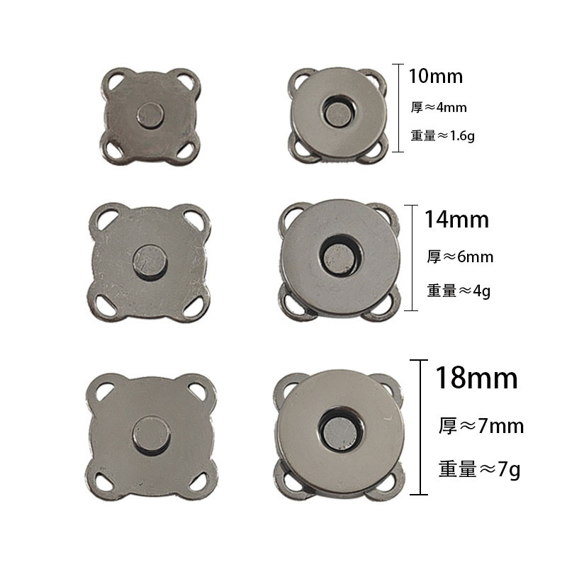 Hebilla magnética de hierro, diseño cosido invisible, tipo madre-hijo, 100 unidades, venta directa de fábrica