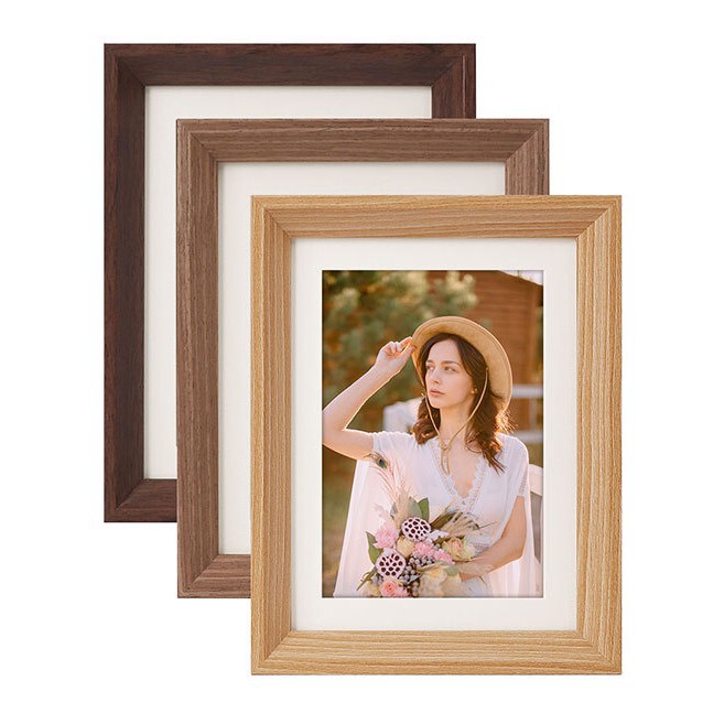 Cross-Border Simple Wooden Picture Frame Framed Wall Hanging Walnut Color Large Picture Frame Oil Painting Frame A4A3 Puzzle Framed Picture Frame