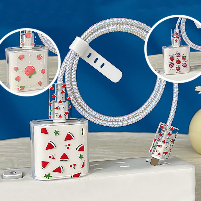 Aplicable para Apple 18 - 20w cargador cubierta de protección de carga rápida cable de datos pinza de cable