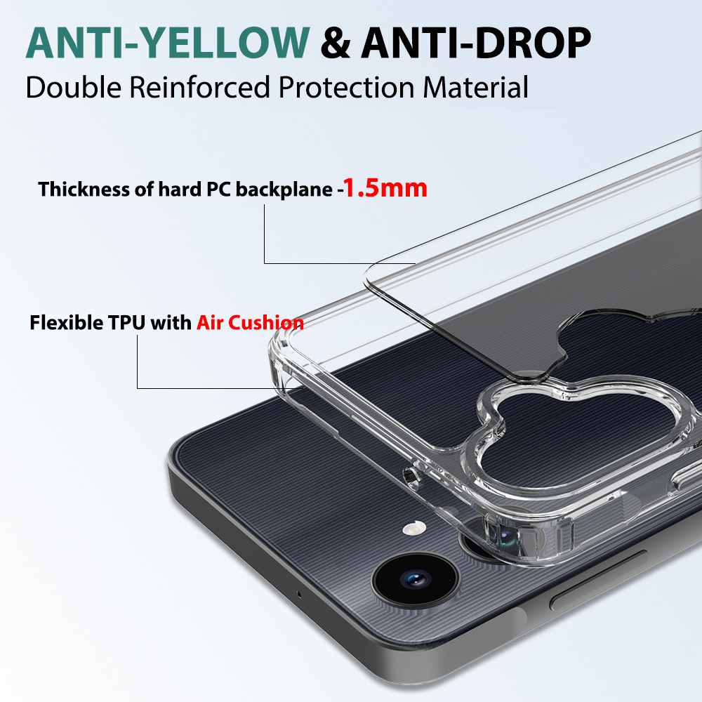 Aplicable en el sitio SAM A06 2 en 1 caja de teléfono transparente TPU + PC bolsa de aire A56 fábrica de cubierta