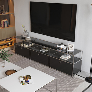 Floor-Standing Living Room Home Second-Hand U Cabinet Tv Cabinet Modern Simple Stainless Steel Storage Cabinet Small Apartment Sm Accessible Luxury