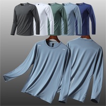 运动男长袖T恤户外宽松速干衣套装跑步运动衣服休闲训练健身上衣