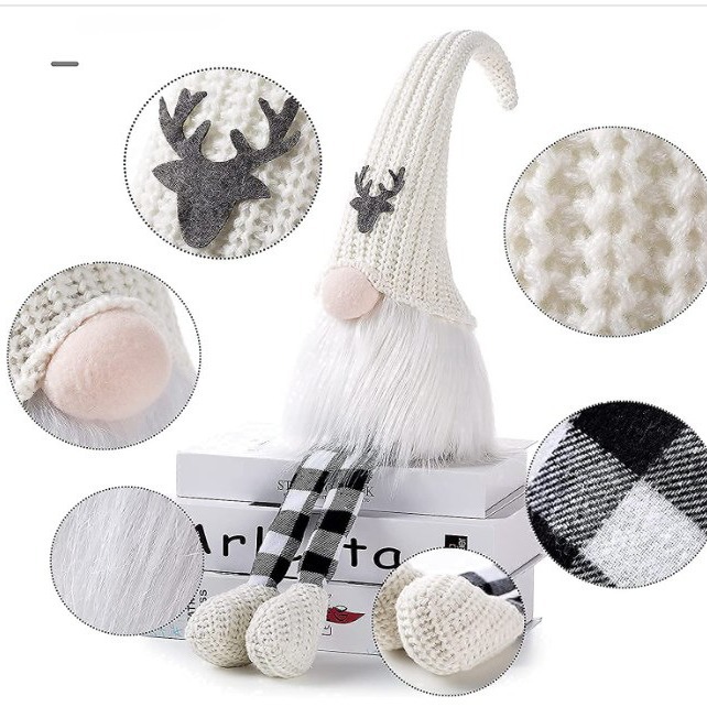 Decoración de Navidad alces sombrero de punto de peluche enano muñeca sin rostro de Navidad Rudolph decoración adornos