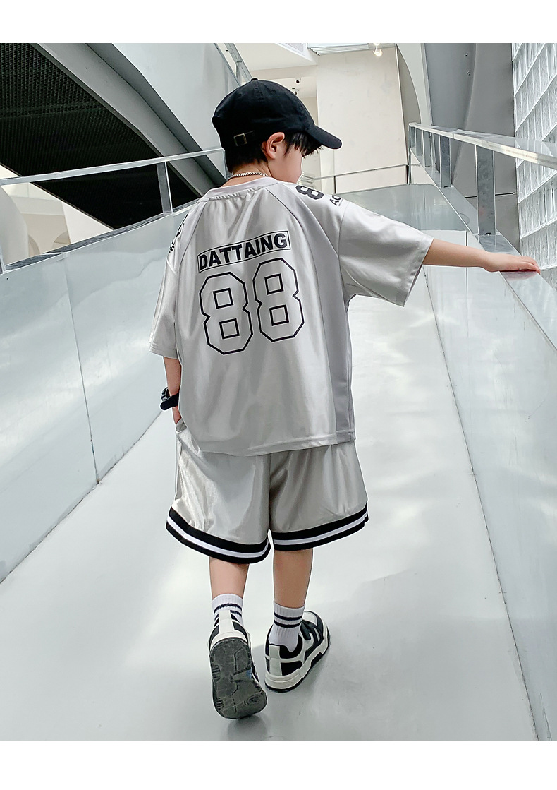 Trendiger Kinder-Basketballanzug Sommer, 2024 New Jersey, zweiteiliges Set für große Jungen-Sportbekleidung, Sommer_voghion.com