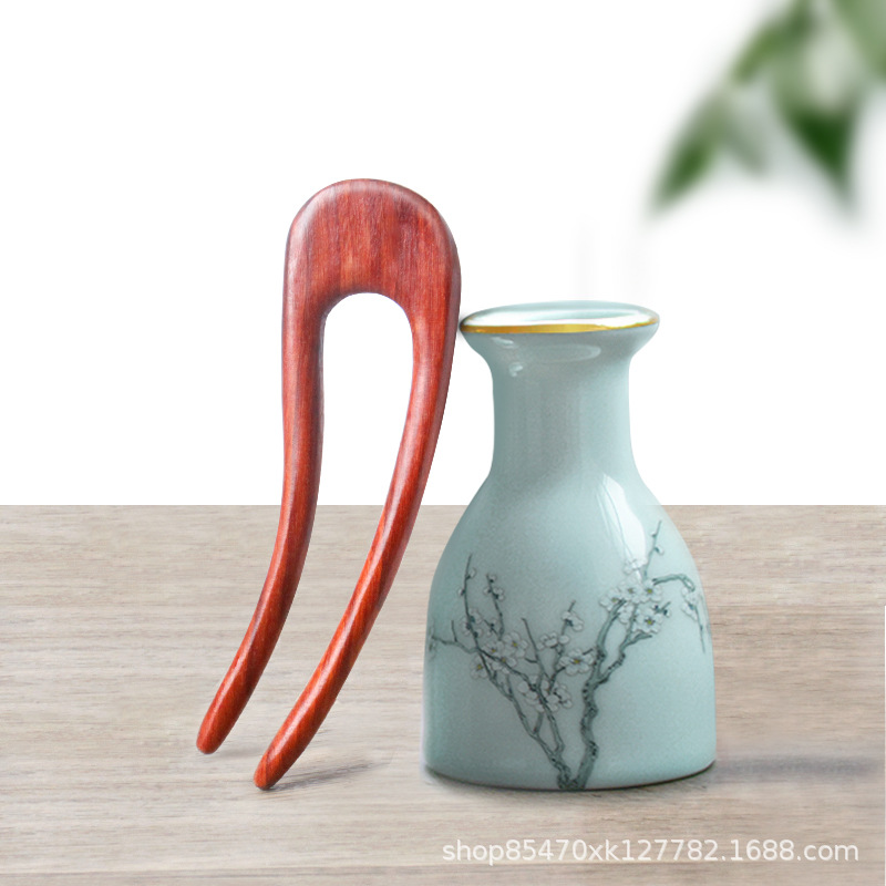 Horquilla de madera de melocotón palillos hechos a mano estilo antiguo ahora simple de alto grado sándalo verde updo accesorios para novia