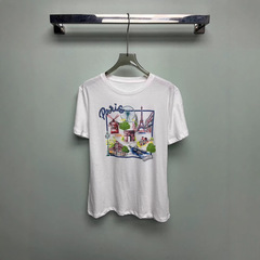 高級ヨーロッパ商品25s新商品発売風景シリーズTシャツガールズファッション気質半袖小さいバージョン多用途モデル