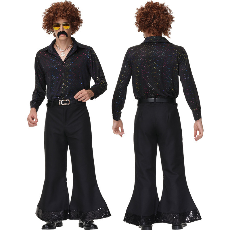 Halloween Adult Cos Disco Hip-Hop Singer Couple Costume Dance Performance 80S Retro Performance Costume