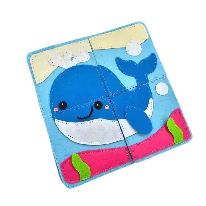 Mont 's Felt Niños Lectura Sentimiento Actividades para niños pequeños Ocupado a bordo de juguetes de rompecabezas de animales lindos