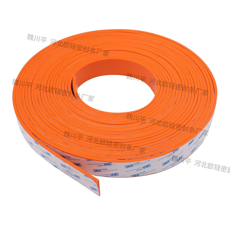 Оранжевая односторонняя самоклеящаяся силиконовая полоса, термостойкая, антивозрастная, антискольжение, амортизация, износостойкая силиконовая резиновая прокладка