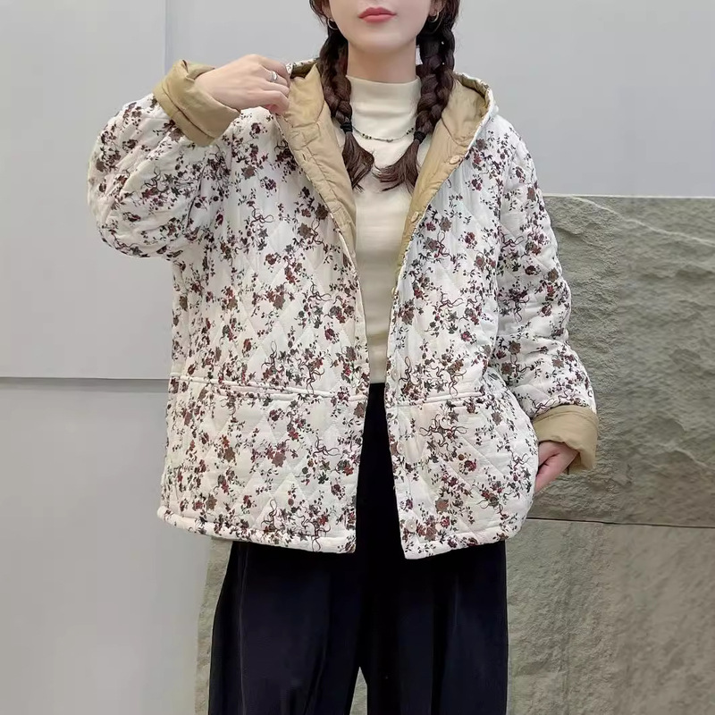 日本系の小清新な花の綿服の綿服の女性はゆったりしています。|undefined