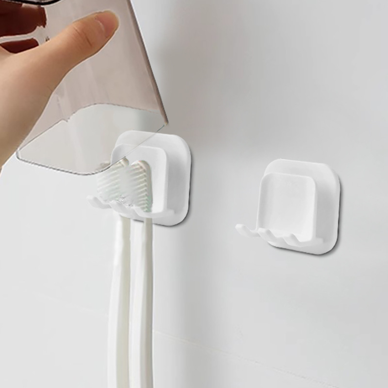 Japonés sin perforación cepillo de dientes estante de almacenamiento pared baño enjuague de vaso de baño simple cepillo de dientes estante de vaso de dientes
