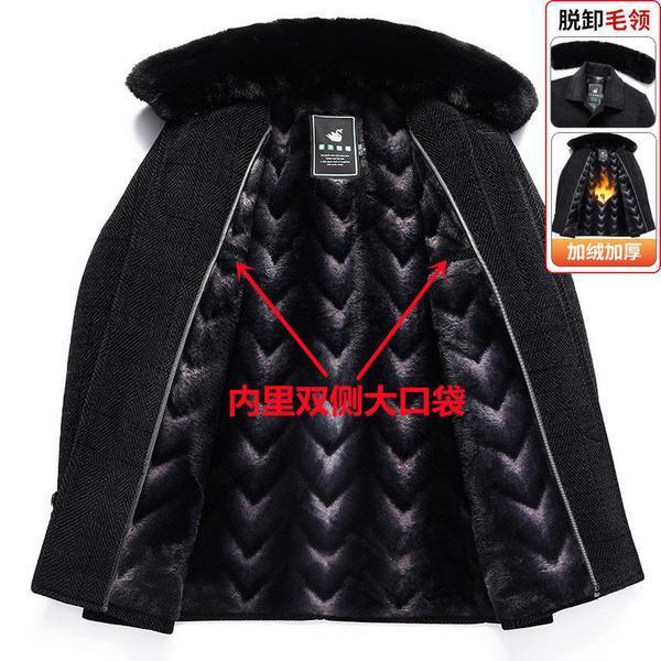 Hombre de mediana edad, abrigo de lana, chaqueta de lana, chaqueta gruesa, chaqueta de invierno, ropa de ancianos.