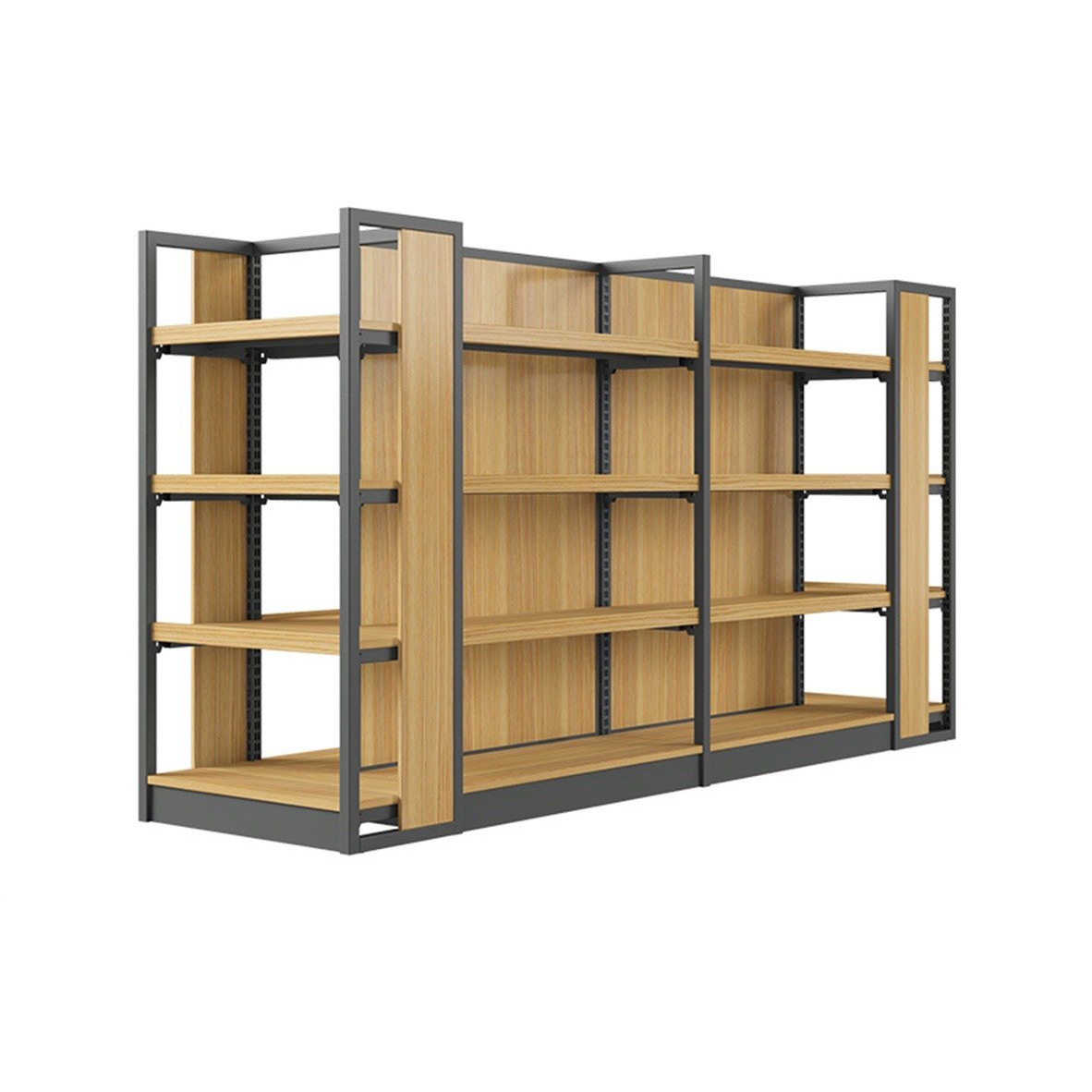 Fábrica directa estantes de acero y madera mayorista estantes de tienda de conveniencia estantes de supermercado estantes de farmacia estantes de exhibición comercial contenedores