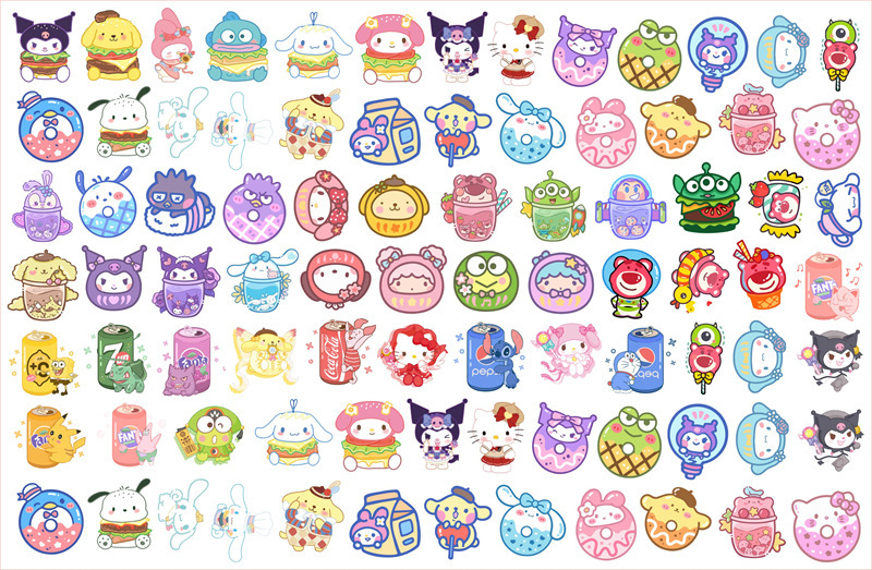 ディザトーン卸売り双透サンリオ200以上のかわいい一枚アクリル手作りdiy材料アニメシール|undefined