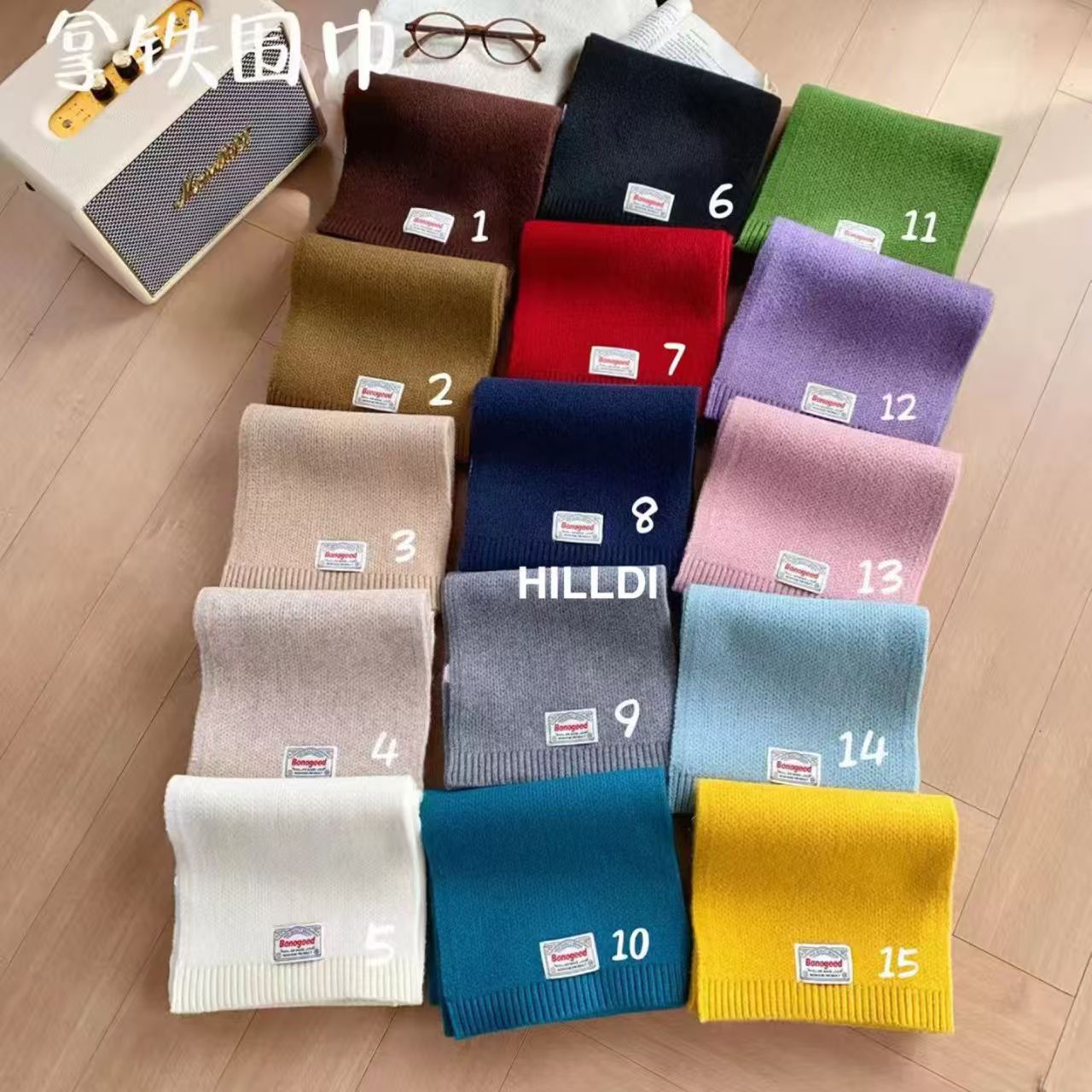 2025新款紫色针织围巾女秋冬季百搭时尚加厚保暖防寒护颈学生围脖