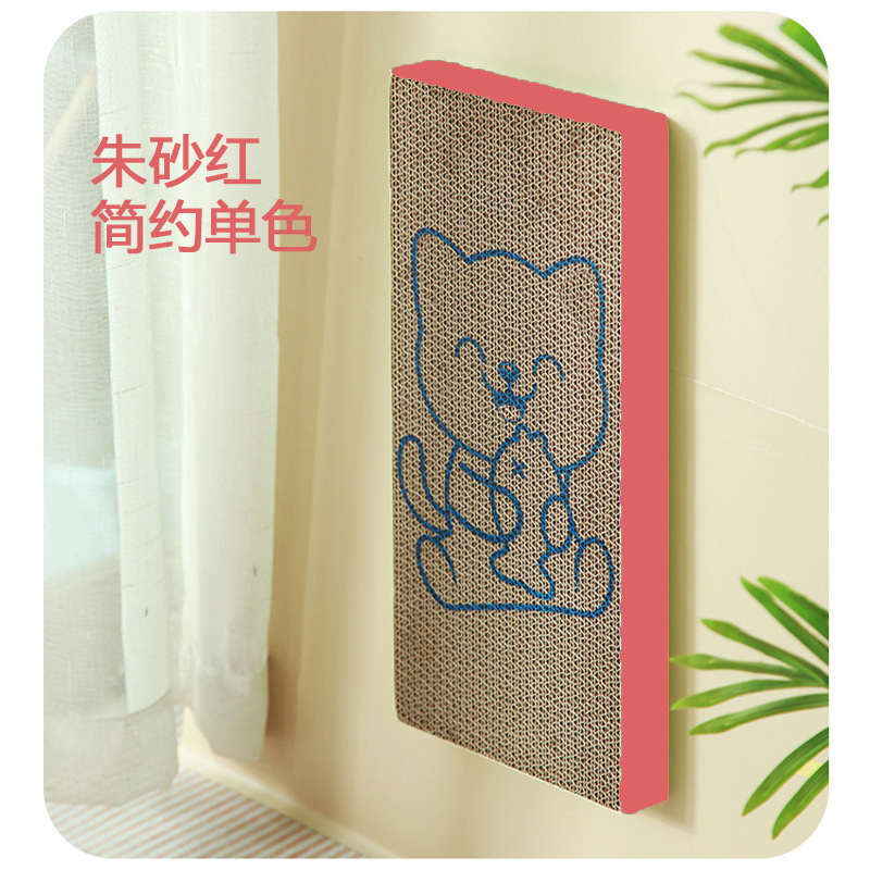 Junta de agarre para gatos, placa recta de papel ondulado, placa de garra para gatos, juguetes para gatos, anti-desgaste y espesado.