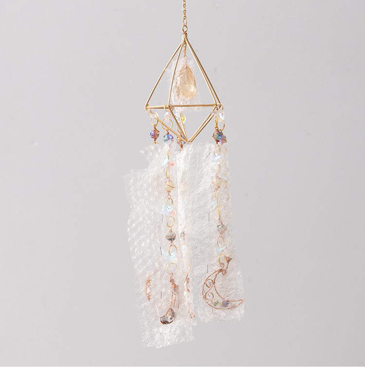 200g Weight Dreamcatcher Home Textiles & Decor Type 1 Piece Quantity Indoor Occasion Crystal, gravel, Iron Material Moon Pattern Romantic Style Romantic Moon Crystal Gravel Iron Dreamcatcher Wall Art 2