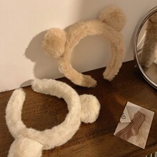 秋冬毛绒可爱小熊耳朵发箍女卡通碎头饰头箍高颅顶可爱俏皮发饰