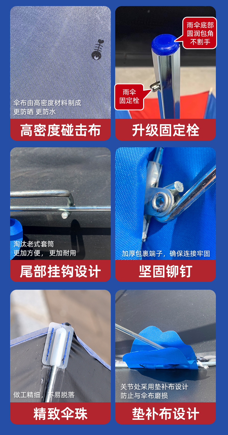 Motorcycle Folding Canopy Thickened Sunshade Umbrella Telescopic Rod Umbrella Tricycle Electric Vehicle Retractable Rain Cover Extension