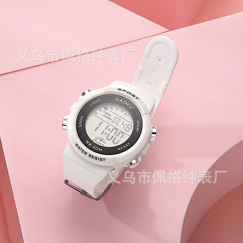 Ultra-Delgado Wang Yuan ins estilo coreano estilo simple unicornio reloj mujer estudiante multifunción deportes anti-reloj electrónico