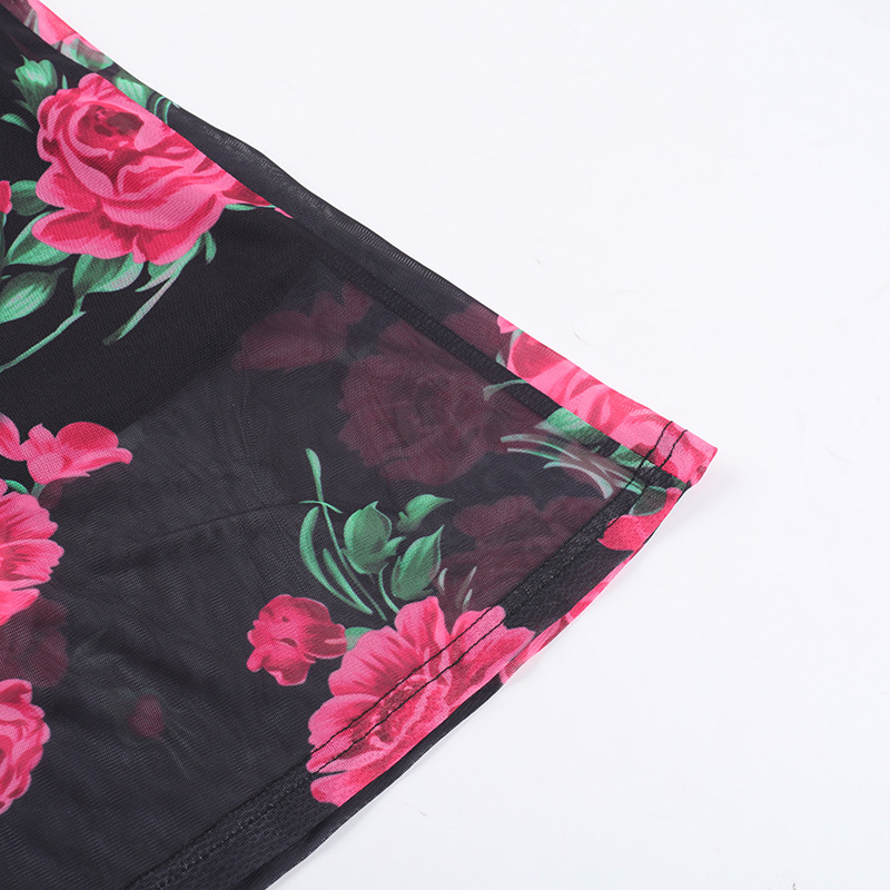 Spring Maxi Dress Sexy Spaghetti Strap Floral Print Backless Lace up Dress