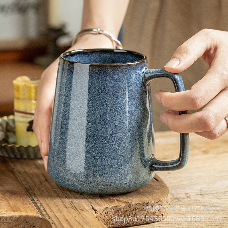 Transfronterizo de exportación horno esmalte taza cónica grande retro nórdico taza de café taza de la celebridad de cerámica taza de agua