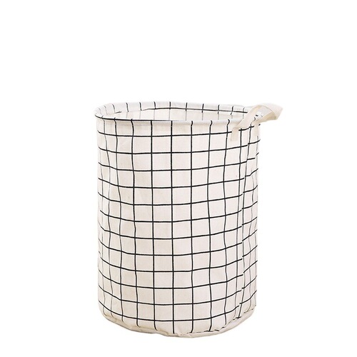 Household dirty laundry basket foldable waterproof dirty laundry drum dirty clothes storage basket cotton linen laundry basket toy storage bucket bag