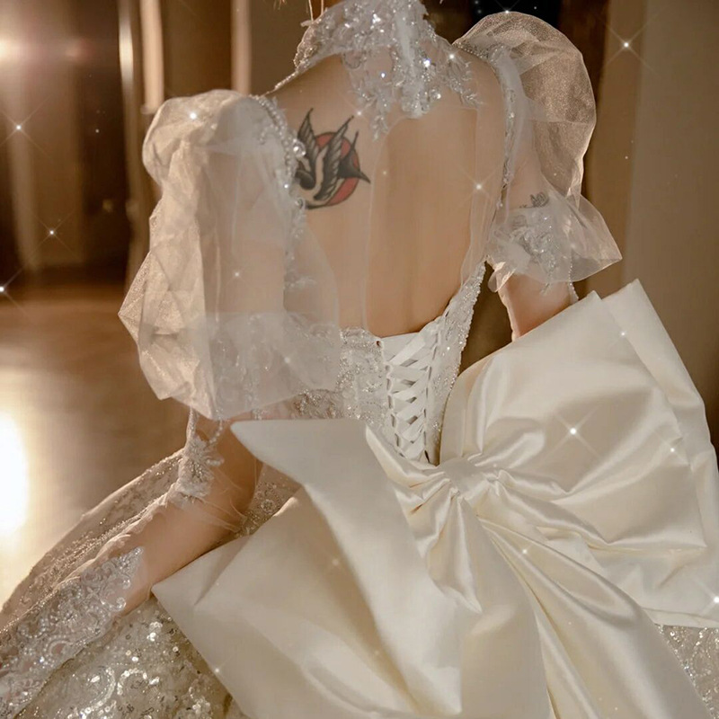 Summer elegant retro long-sleeve for bride