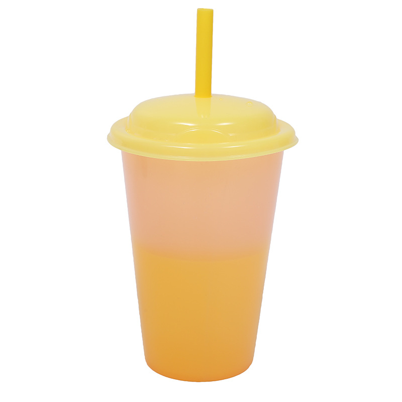 Nuevo hogar de una sola capa pp taza de paja para niños 350ml con tapa café jugo de plástico frío taza de agua portátil