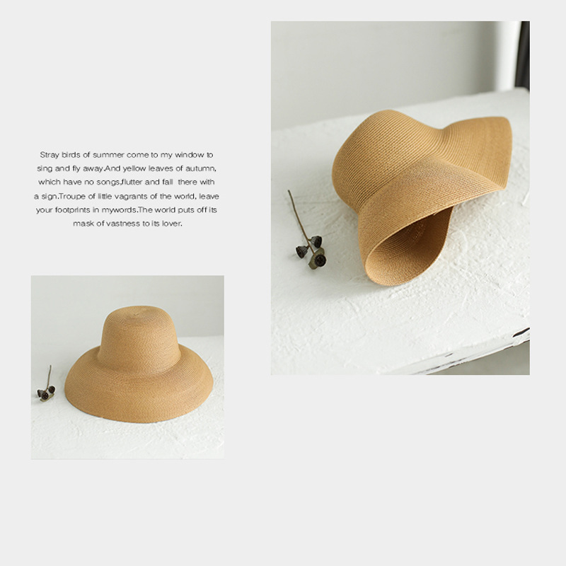 Women's Elegant Streetwear Stripe Wide Eaves Sun Hat Straw Hat display picture 8