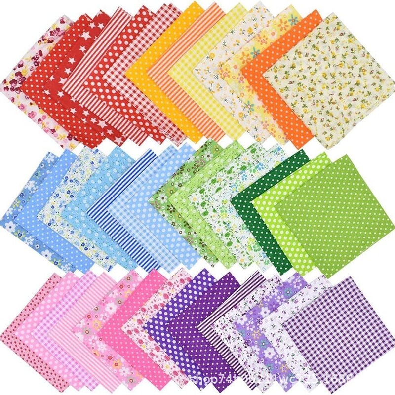 70 pieces of pure cotton printed handmade patchwork Baijiabu fabric DIY patchwork group cotton pastoral small floral cloth group cloth
