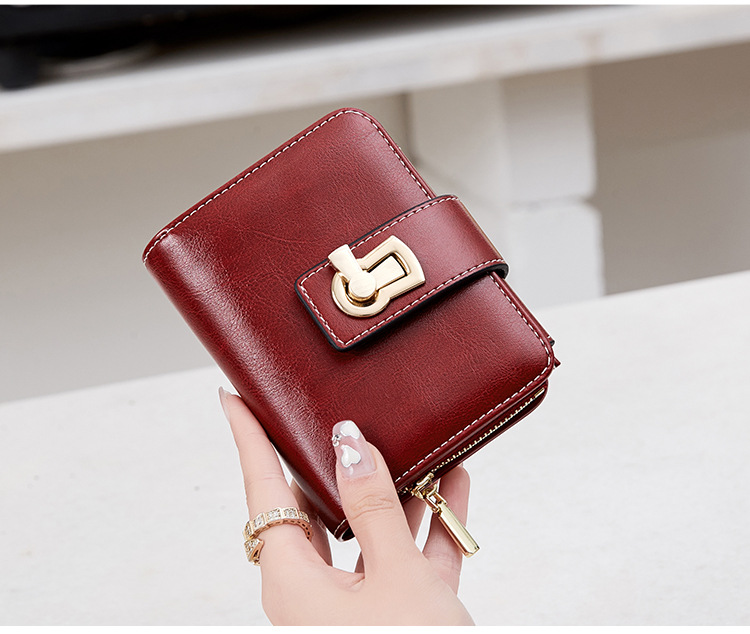 Women's Solid Color Pu Leather Buckle Coin Purses display picture 1