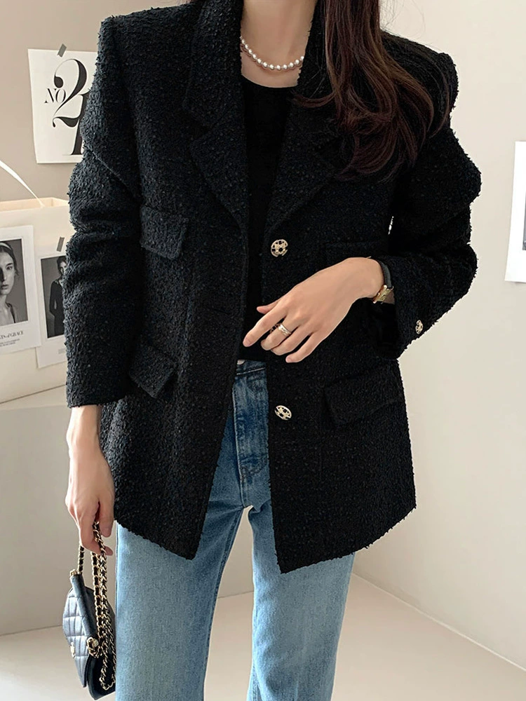 Модная куртка, костюм, (跨境贸易), корейский стиль, стиль Chanel, облегающий посадка