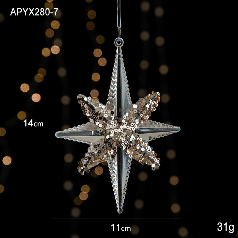 クリスタル質感Swanlaceアクリルキラキラ透明雪クリスマスツリーペンダント鈴装飾品|undefined
