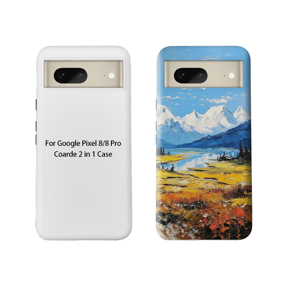 Nuevos productos de transferencia térmica de Google caso de teléfono celular Google8 2 en 1 recubrimiento caso de teléfono celular DIY material al por mayor