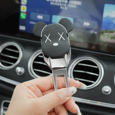 Car Safety Seat Belt Seat belt shoulder pad - black-xx-bear-1-pack