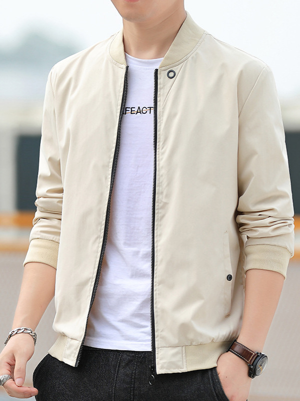 Otoño nueva juventud chaqueta casual de los Hombres estilo coreano soporte collar cazadora chaqueta uniforme de béisbol de los hombres transfronterizos