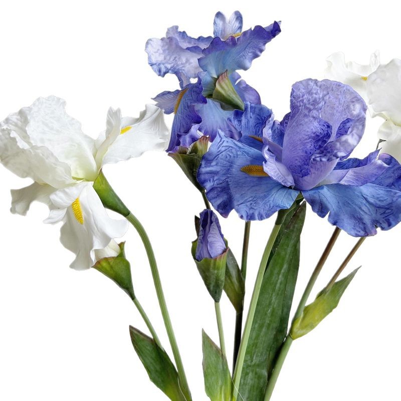 Alice Iris flor de imitación color de pintura al óleo flor falsa decoración de la sala de estar del hogar decoración suave del hotel arreglos florales accesorios de tiro