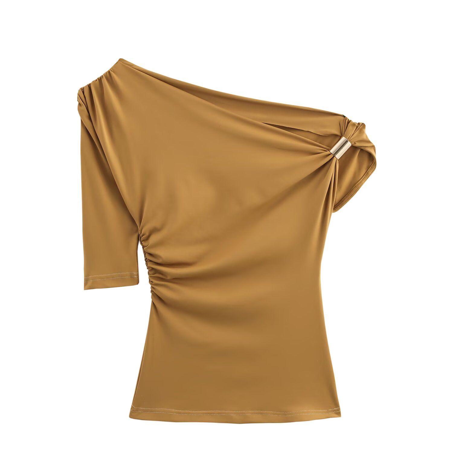 Women's Asymmetrical Nylon Top Spring New Arrival American Fashionable Versatile Design_ecoleips.com