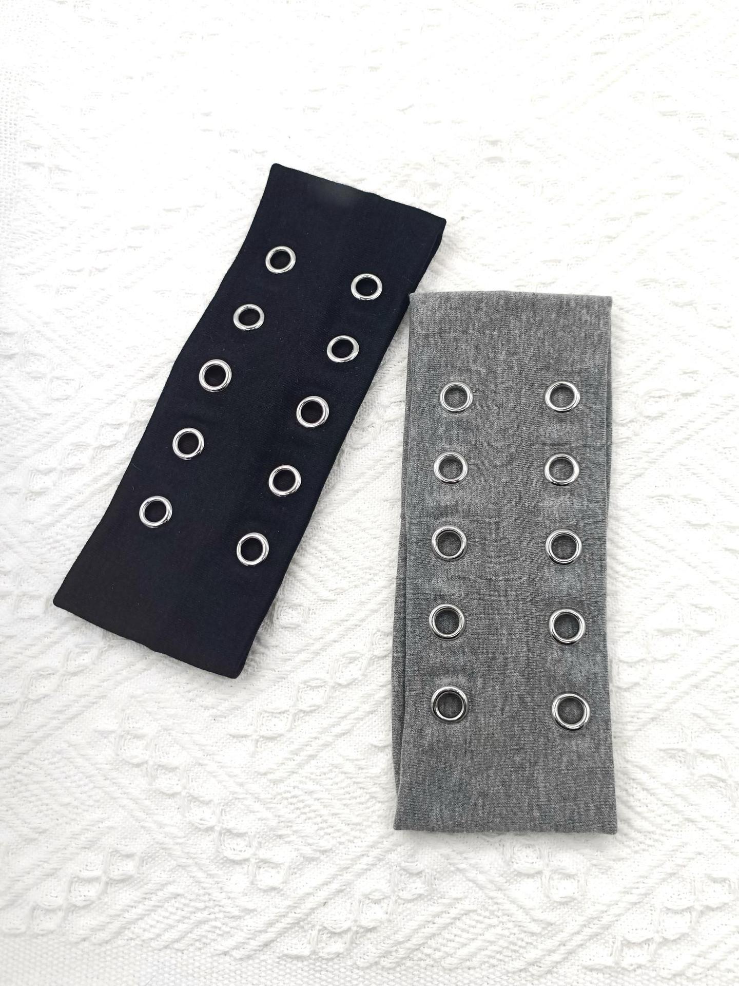 HW250402-40x7.5cm弹力布10气眼朋克风头带-