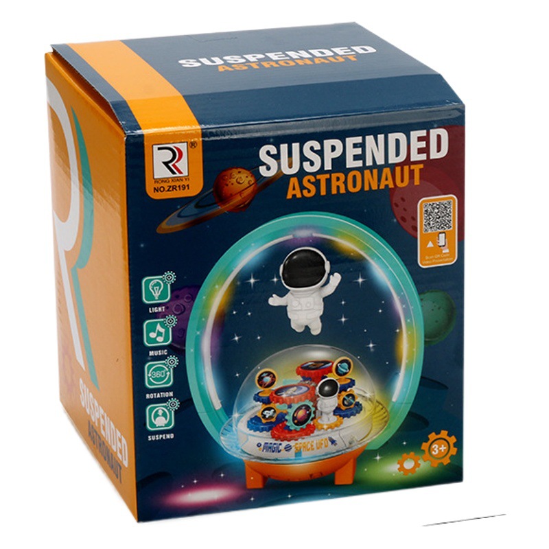 Sueño de luz eléctrica Bola de engranajes astronauta Universal Música luz magnética suspensión sirena regalo de juguete para niños