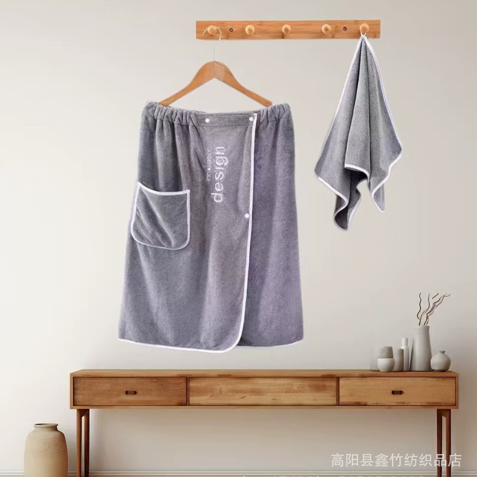 Махровое полотенце из кораллового велюра для мужчин, можно носить и обернуть, мягкое и большого размера для взрослых, полотенце-накидка для студентов, носимое банное полотенце.