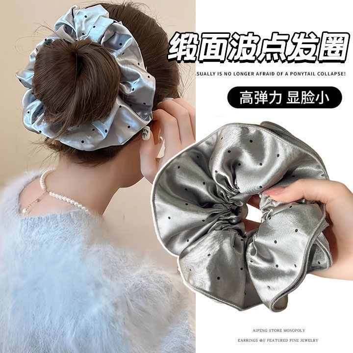 2026 nuevo estilo coreano super grande anillo de pelo intestino grande niñas de alto nivel de sensación de cabello de flores cuerdas de cabello de cordón de goma adornos para el cabello
