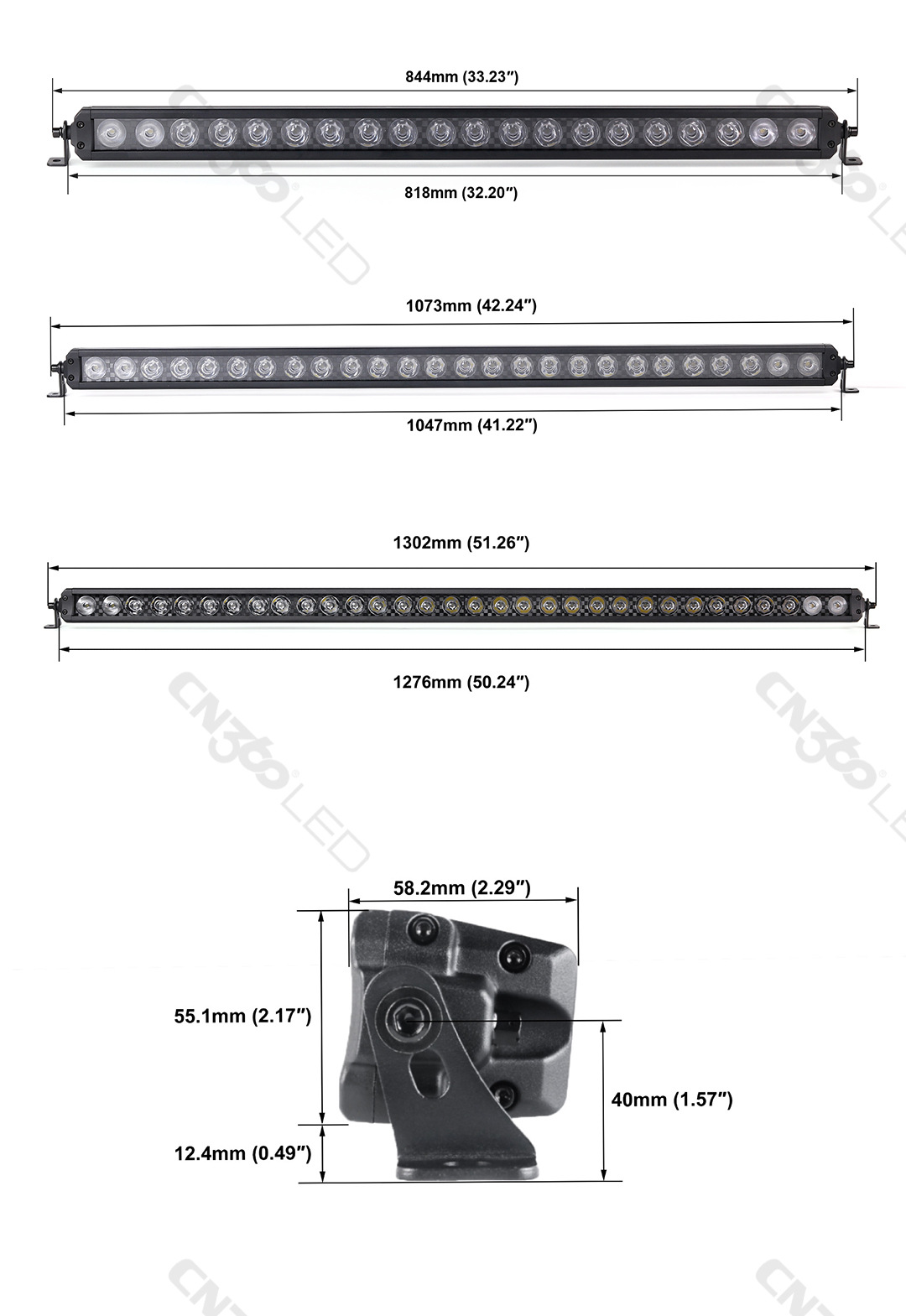 Cn360 56 long work light led off-road vehicle 5 inch 8 inch 11 inch 20 inch retrofit spotlight LED lamp